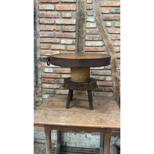 1960s Mid-Century Wood & Rope Oval Gueridon Audoux Minet, Circa 1960 For Sale - Image 5 of 12