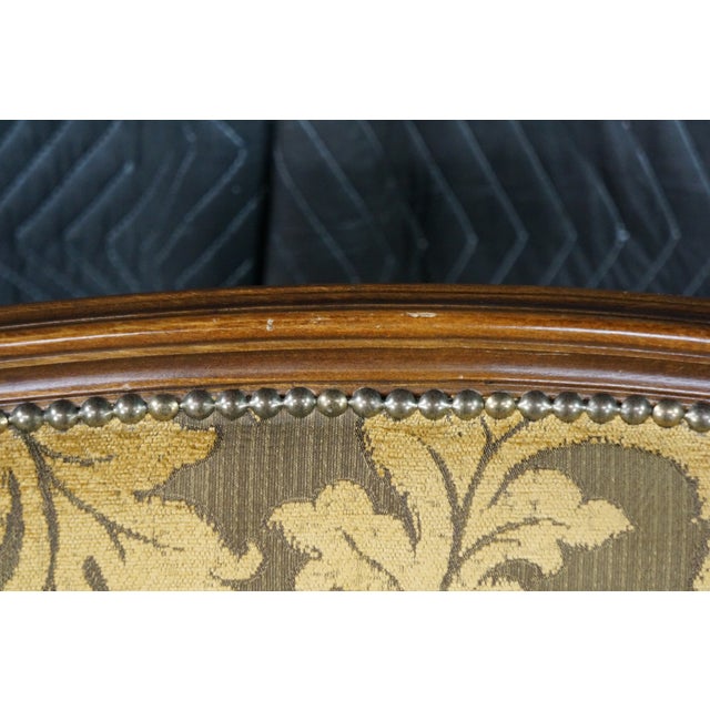 Vintage Italian French Provincial Bergere Armchair Fauteuil Library Lounge Chair For Sale - Image 16 of 18