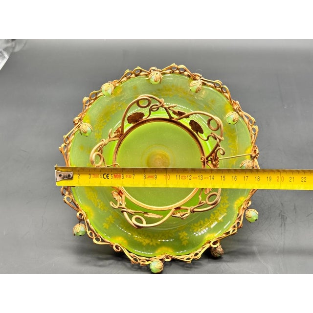19th Century French Ouraline Centerpiece with Gilt Bronze Decoration For Sale - Image 4 of 13