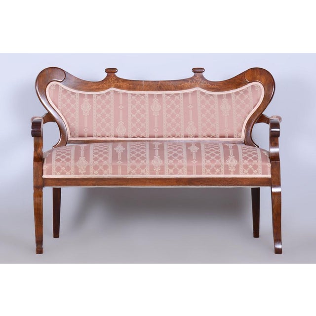 Biedermeier Oak Seating Set in Walnut, Austria, 1840s, Set of 5 For Sale - Image 3 of 18