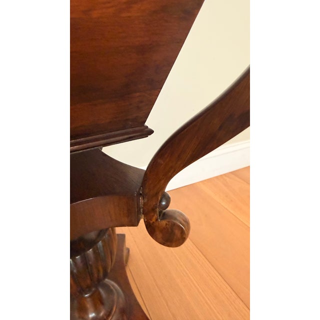 Brown Early 20th Century Inlaid Mahogany Federal Style Sewing / Work Table With Lyre Base For Sale - Image 8 of 12