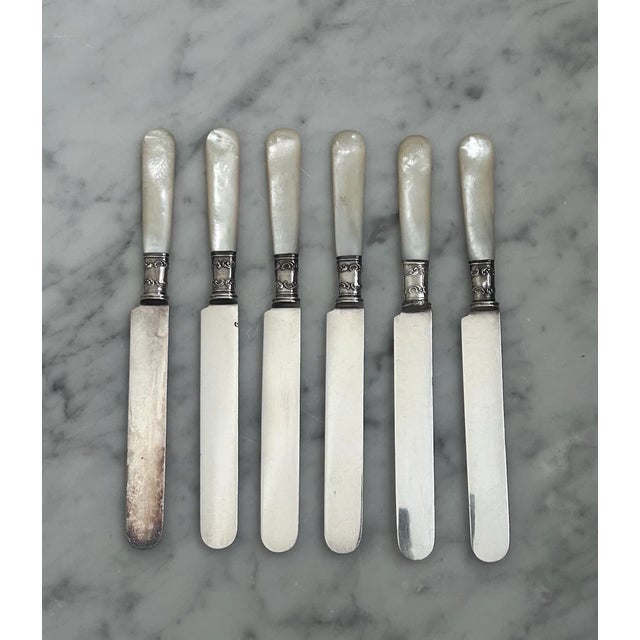 Early 20th Century Set of 6 Sterling Silver Knives With Mother-of-Pearl Handles by Landers, Frary & Clark For Sale In Reno/Lake Tahoe - Image 6 of 12
