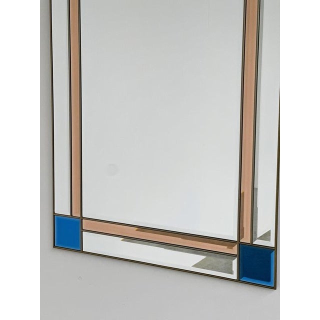 Metal Vintage Italian Brass Beveled Mirror, 1980s For Sale - Image 7 of 13