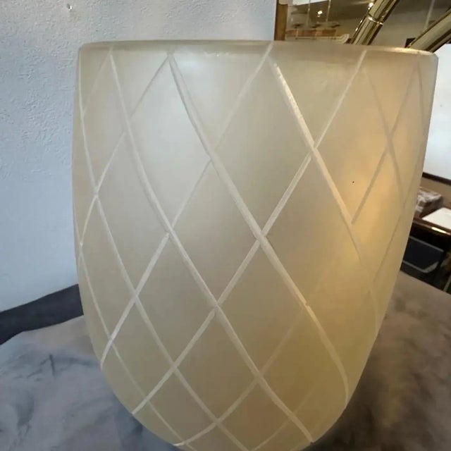 1950s 1950s Barovier Style Mid-Century Modern Gold and Clear Murano Glass Vase For Sale - Image 5 of 8