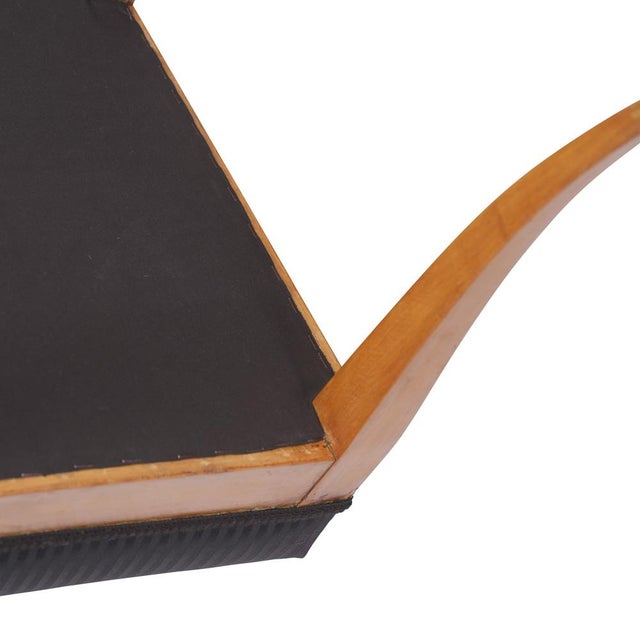 Biedermeier single chair, around 1820, solid cherry wood, newly upholstered and covered, wax polish, backrest with...