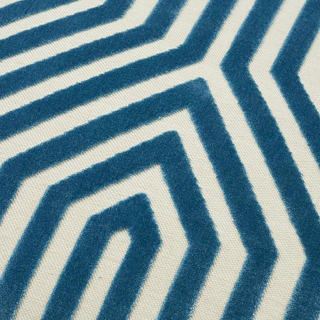 This pillow features Vanderbilt Velvet by Mary McDonald for Schumacher with a Knife Edge finish. A large-scale, linear...