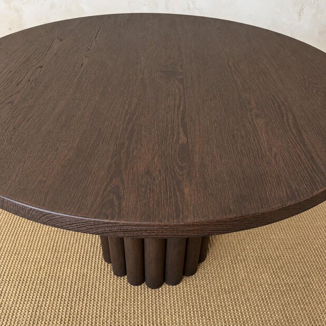 Wood Lavene Dining Table in Oak Kona Finish 42" For Sale - Image 7 of 10