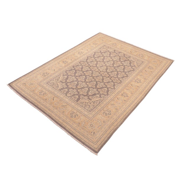 Art Nouveau Boho Chic Gray/Gold Wool Rug - 6'3'' X 8'11'' For Sale - Image 3 of 10