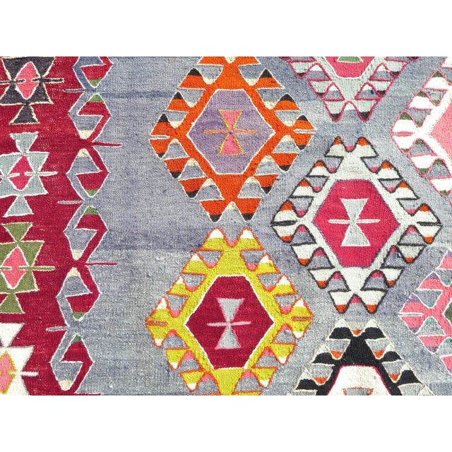 Vintage Turkish Handmade Aesthetic Area Boho Kilim Rugs For Sale - Image 10 of 11