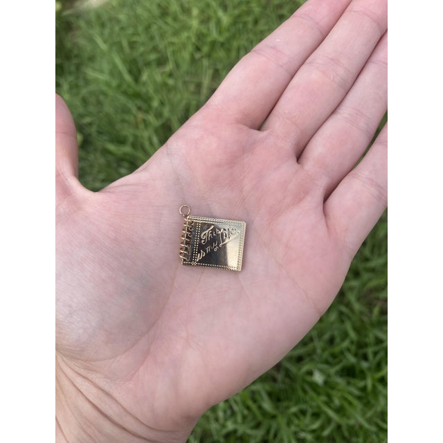 1950s 1950s "This Is My Life" Book Charm, 14k Yellow Gold, Length .75 In For Sale - Image 5 of 5