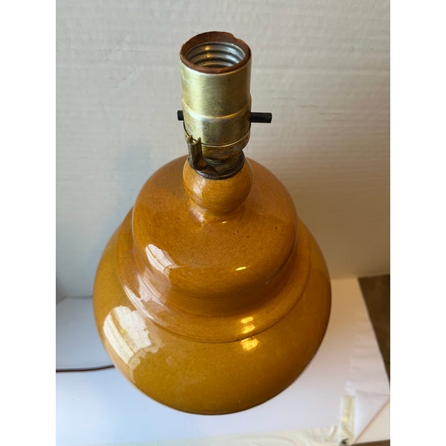 Mid 20th Century Amber Ceramic Ginger Jar Lamp For Sale - Image 5 of 9