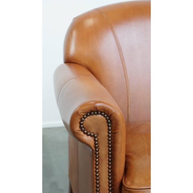 Set of Cognac-Colored Cowhide Chairs For Sale - Image 11 of 17