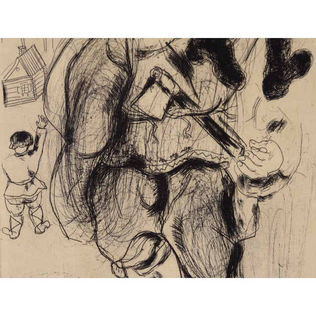 1940s "The Barefoot Lumberjack" Etching From "Les Ames Mortes" by Marc Chagall For Sale - Image 5 of 7