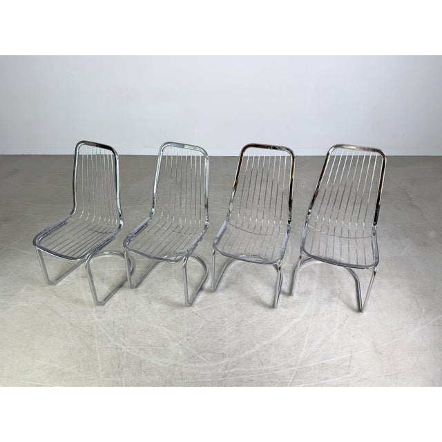 Metal Flynn Chairs by Gastone Rinaldi, Italy, 1970, Set of 4 For Sale - Image 7 of 8