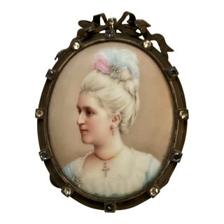 J. Zasche Signed Porcelain Miniature, Circa 1840 Royal Vienna Porcelain Factory For Sale