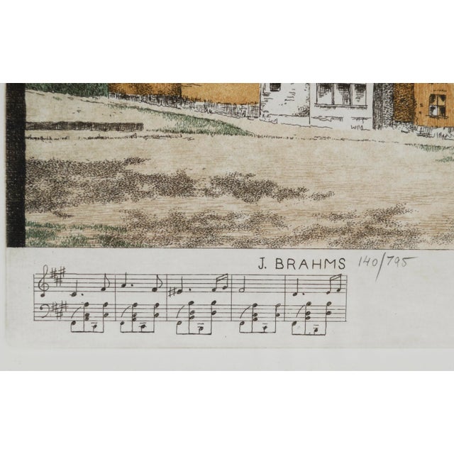 Mid 20th Century Brahms He, Dornheim Etching by Peter Garbera, Framed For Sale - Image 4 of 6