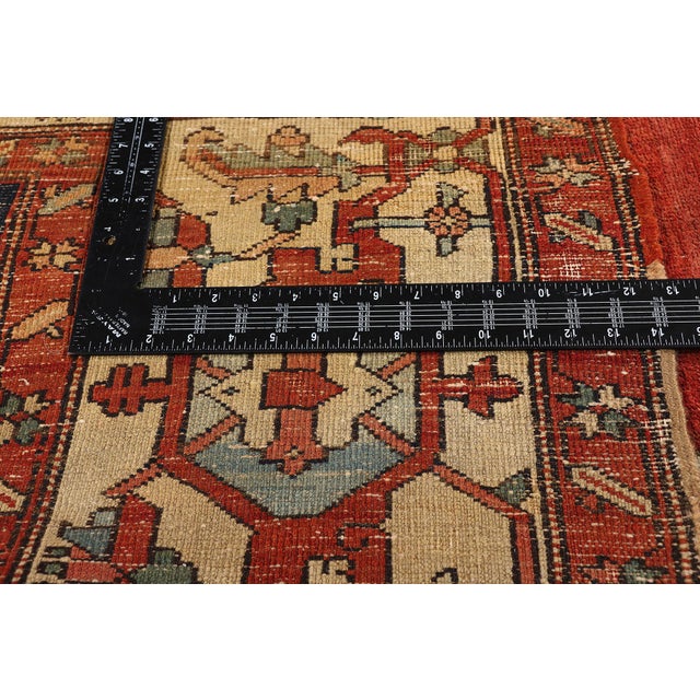 Textile Late 19th Century Persian Serapi Rug, 09'07 X 13'00 For Sale - Image 7 of 10