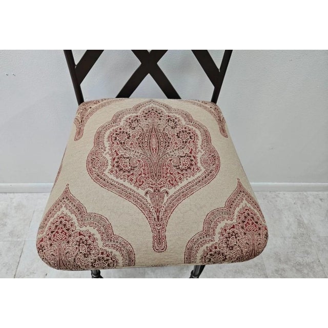 Ethan Allen 1990s Ethan Allen Biscayne Swivel Counter Bar Stool Wrought Iron For Sale - Image 4 of 14