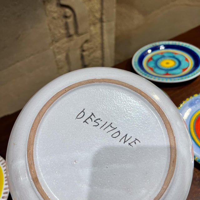 1960s Desimone Art Pottery Set Seven Assorted Plates Italy | Chairish