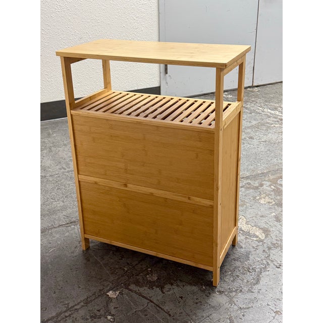 Bamboo Double Door Storage Cabinet For Sale In San Francisco - Image 6 of 12