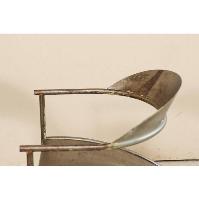 Vintage French Modern Style Metal Arm Chairs by Designer Philippe