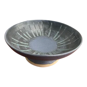 Mid 20th Century Mid Century Modern Jane & Gordon Martz Pedestal Fruit Bowl in Navy Blue