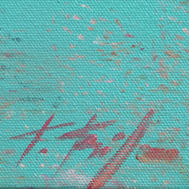 2020s La Sunrise - Abstract Gradient Beach Scene Teal Tone Still Life Acrylic Painting by Kathleen Keifer For Sale - Image 5 of 9