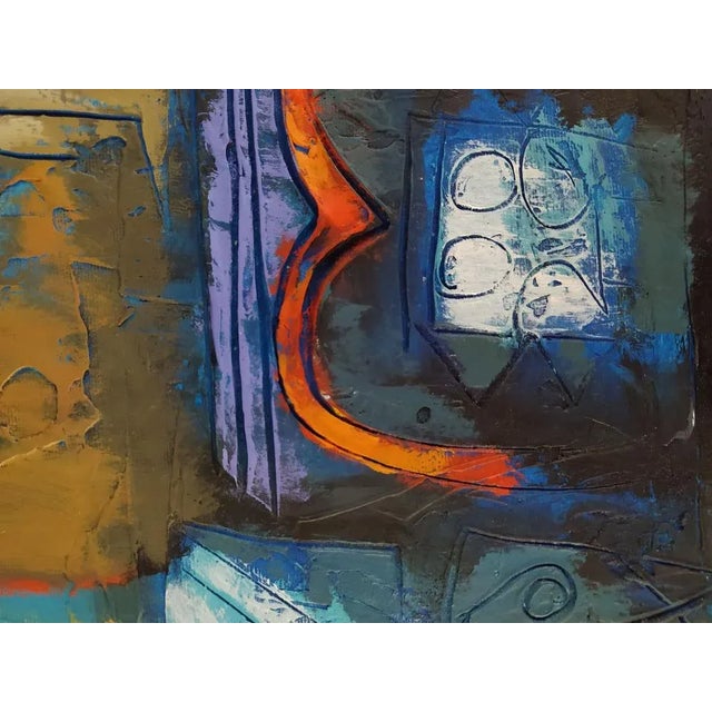 1990s Hector Ramirez Ortega, Composition, 1990, Mixed Media on Canvas For Sale - Image 5 of 7