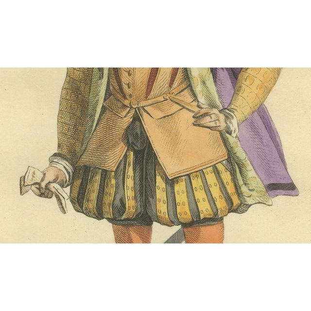 Mid 18th Century European School, Roman Nobleman Court Dress, 1749, Paper For Sale - Image 5 of 10