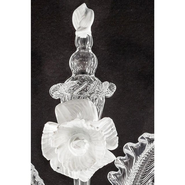 Venetian White and Transparent Floral Murano Glass Wall Sconce by Simoeng for Simoeng For Sale - Image 4 of 7