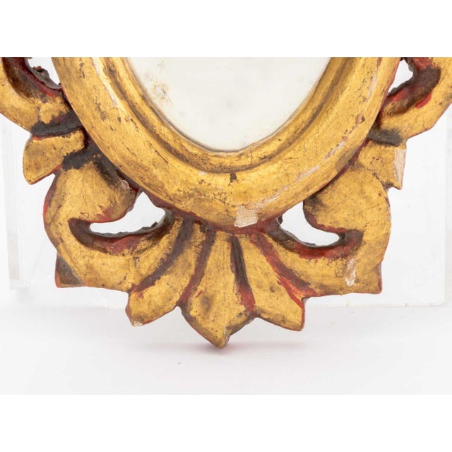 Mid 20th Century Baroque Style Giltwood Framed Small Mirror For Sale - Image 5 of 6