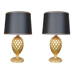 Pair of York Gold Leaf Lamps by Bryan Cox