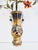 Antique enameled wall vase pair with deep navy enamel and gilt floral with birds design, Terrific quality vases. Precious...