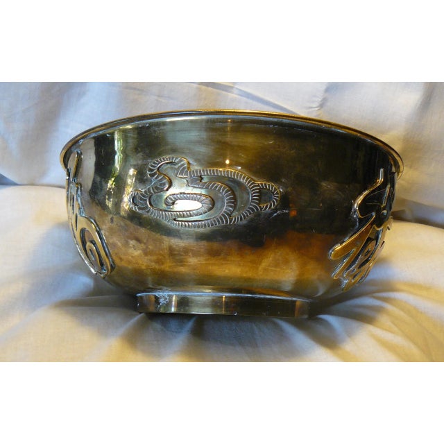 Brass Wildwood Chinoiserie Vintage Brass Bowl For Sale - Image 8 of 9
