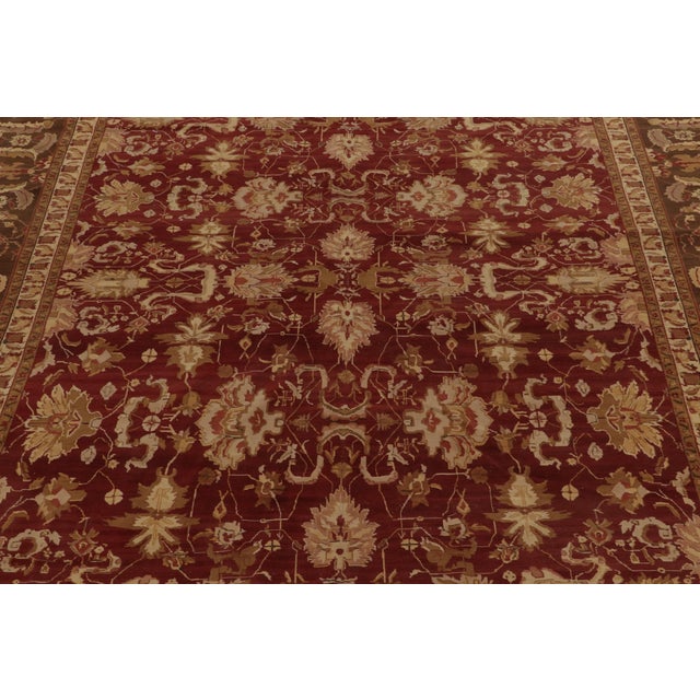 Traditional Traditional Agra Style Rug in Red, Beige and Brown Floral Pattern by Rug & Kilim For Sale - Image 3 of 10