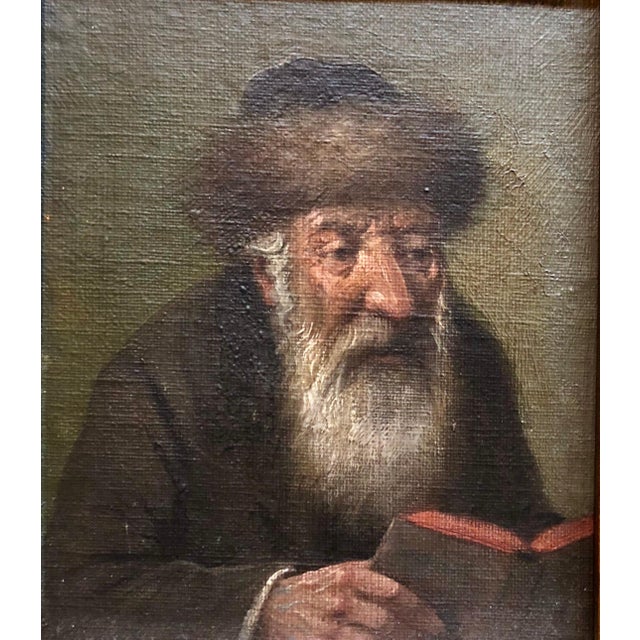 Rudolf Klinsbogl Klingsberg, Pre World War II Austrian Judaica Oil Painting Hasidic Rabbi Portrait For Sale