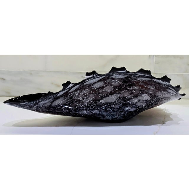 Amethyst Vintage Polish Art Glass Conch Shell Centerpiece Bowl For Sale - Image 8 of 11