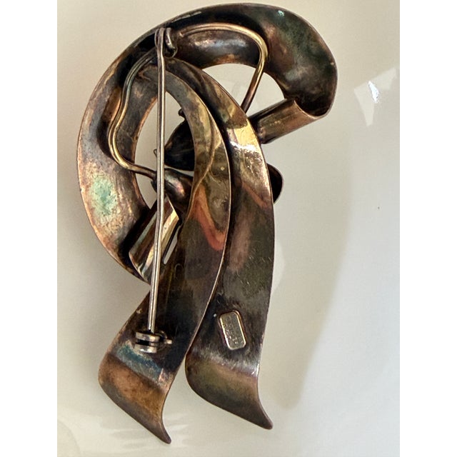 A Vintage Multi-Dimensional Floral and Ribbon Brooch, Featuring a ...