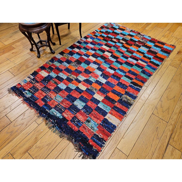 Vintage Moroccan Boucherouite Shag Rug, Handwoven Wool & Cotton, 5' X 8' For Sale - Image 12 of 12