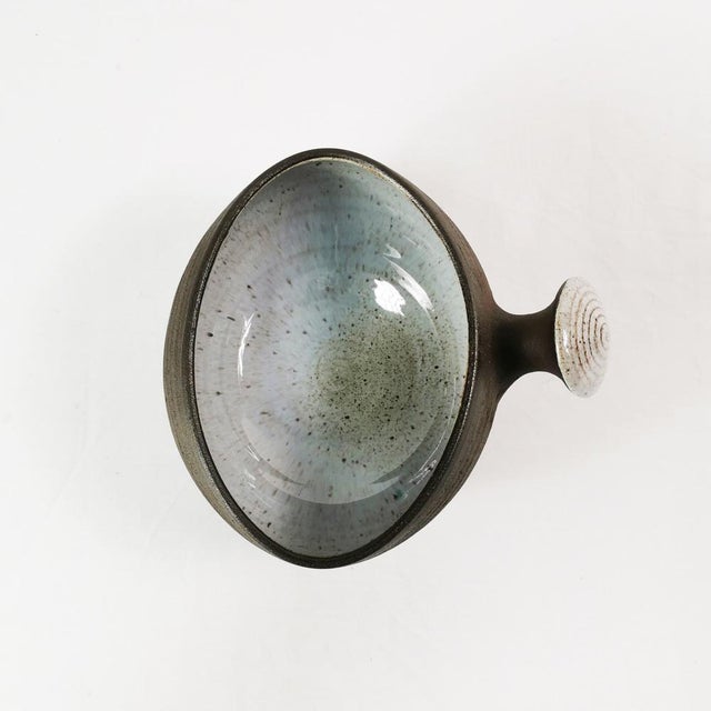 Modernist Ceramic Bowl with Handle by H. Ditlev. Denmark, 1960s For Sale - Image 6 of 10