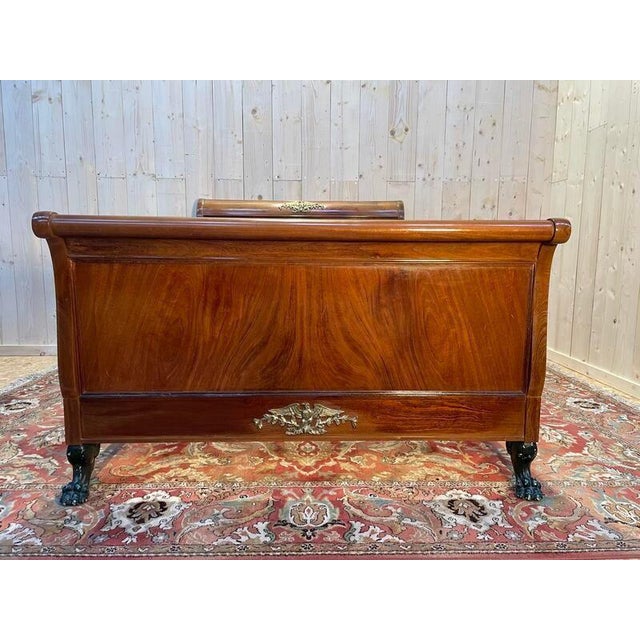 Empire Bed in Mahogany and Bronze For Sale - Image 6 of 8