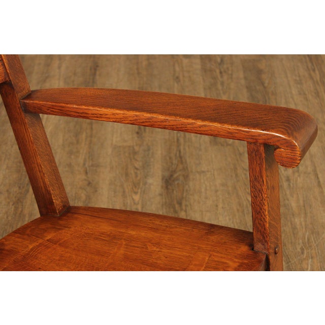 Antique Mission Oak Rocking Chair For Sale - Image 4 of 18