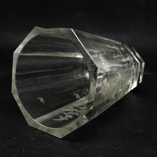 Art Deco Glass Vase from Val Saint Lambert, Belgium, 1930s For Sale - Image 10 of 13