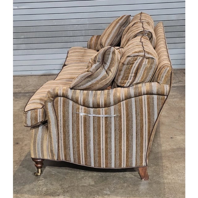 Late 20th Century Stickley Three Cushion Down Filled Sofa Front Casters For Sale In Cleveland - Image 6 of 8