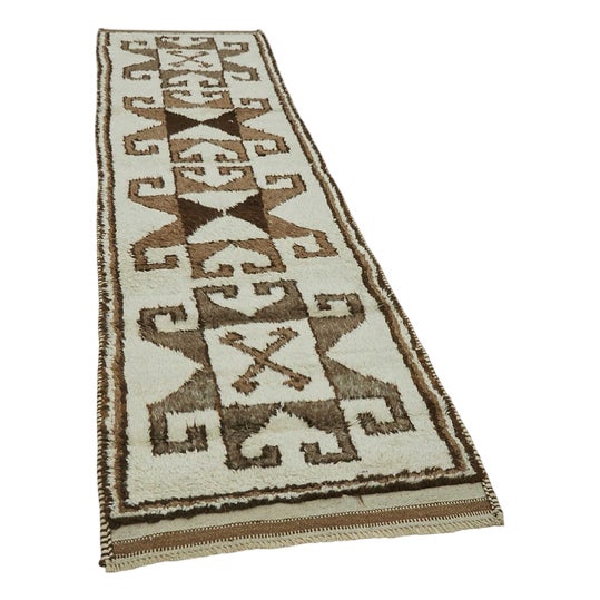 Beige Bohemian Runner Rug For Sale
