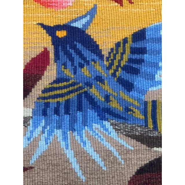 Blue French Tapestry by Michèle Ray Arbre Dor for Aubusson, 1950s For Sale - Image 8 of 18