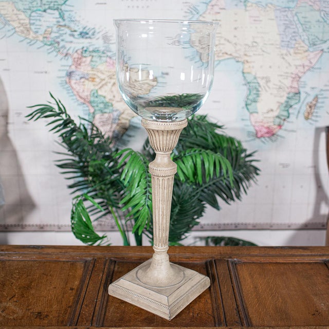 American Tall Pair of Vintage Display Bowls, American, Glass, Jardiniere, Candle Stands For Sale - Image 3 of 11