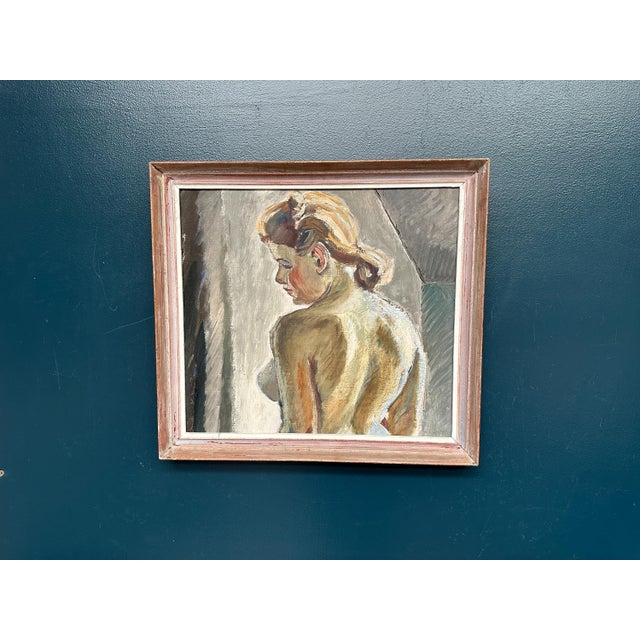 Waldemar (Walle) Ewetz, Nude Woman from Behind, 1960s, Oil Painting on Panel, Framed For Sale - Image 12 of 16