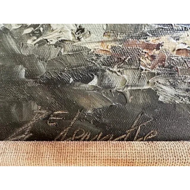 White 1930s Je Lemke Oil Painting Mountains For Sale - Image 8 of 8