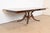 1980s Baker Furniture Style Georgian Banded Mahogany Pedestal Extension Dining Table, Newly Refinished For Sale - Image 5 of 12